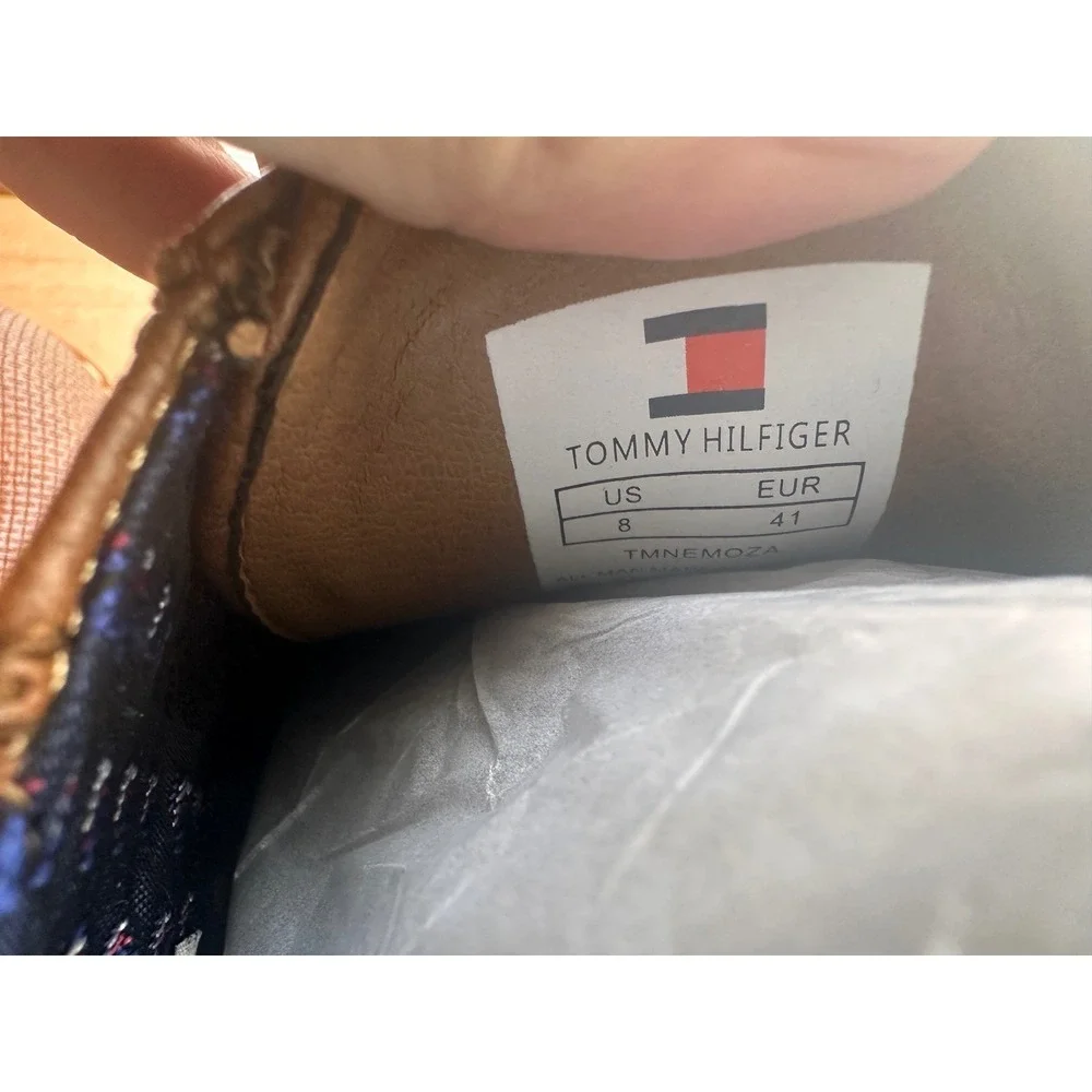 Tommy Hilfiger Nemoza Mens Brown Textured Oxford Lug Sole Shoes TMNEMOZA 8M